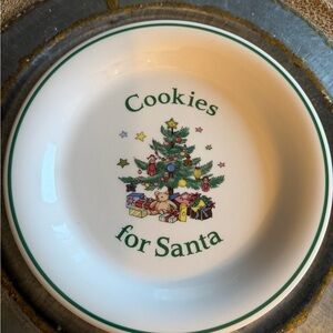 Vintage Nikko Cookies for Santa Plate cottagecore Tree Christmas Japan